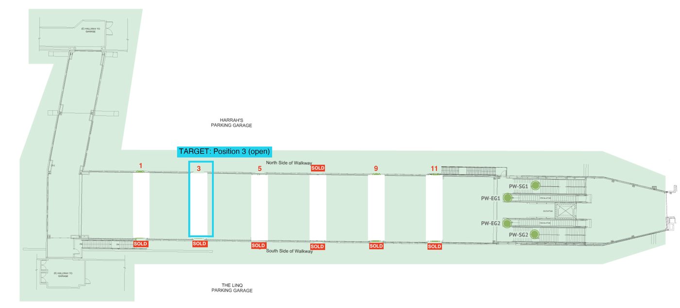 Hotel Connector Walkway floor plan, Position 3 highlighted